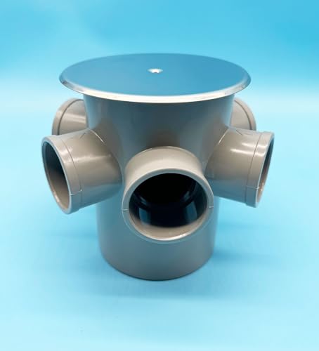 Bote Sifonico PVC Completo 110 mm y salidas 50 mm | Incluye Tapa | DImensiones Universales | Cumplimiento AENOR