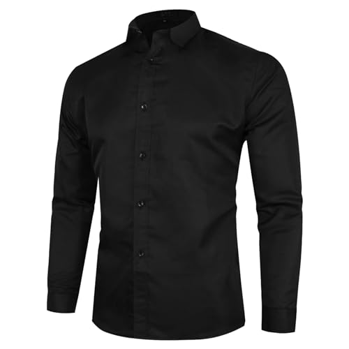 Camisas de traje para hombre, camisa de manga larga con solapa, camisa formal de oficina de negocios, camisa de vestir para hombre, camisa de vestir para hombre, camisas de color sólido, camisas