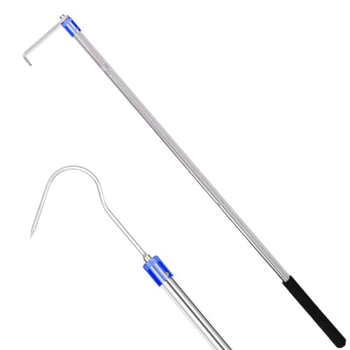 Truck Bed Grabber Tool, 32-inch - 74-inch Adjustable Extensions.Versatile Heavy-Duty Truck Accessory for Pickup Truck Bed Hook bar with Comfortable Foam Handle and Two Long Hooks