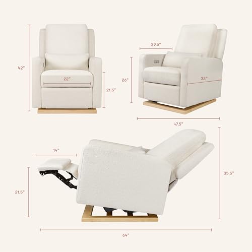 Image of Babyletto Sigi Nursery Recliner /Glider, Power - Ivory Boucle