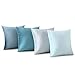 Fodere per cuscino,45x45cm,Set Combinato di Fodere per Cuscino Azzurro Set di 4 Fodere per Cuscino Decorativo Quadrato in Velluto Morbido per Divano,Divano,Soggiorno,Camera da Letto