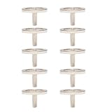 Durlo 10 llaves de repuesto en forma de T para caja de música de metal plateado de 18 mm para reparación de bobina, restauración de caja de música antigua