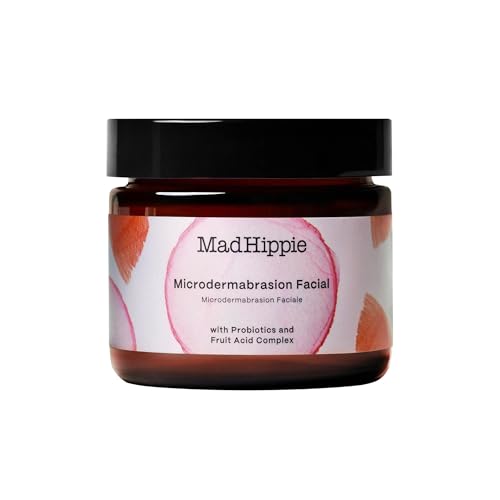 Mad Hippie MicroDermabrasion Facial – Exfoliating Face Scrub with Probiotics + AHA Fruit Acid Complex, Light Citrus Scent, 2.1 Fl Oz