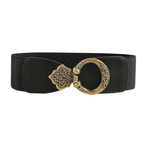 HVRFJXI Ceinture flexible en cuir PU réglable pour l'activité physique, réglage rapide de la taille, Noir , taille unique