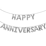 Silver Balloons, 20inch, Happy Anniversary Balloons, Happy Anniversary Banner, Anniversary Party Decorations, Birthday Party Decorations, Anniversary Decorations Gifts