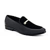 Amali Fay Velvet Men’s Slip-On Shoes with Gold Chain Ornament Dress Shoes for Men Velvet Formal Loafers for Men The Original Smoking Men Tuxedo Dress Shoes
