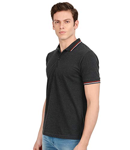 Image of AWG ALL WEATHER GEAR Men's Regular Fit Cotton Polo T-Shirt (SS21-GIZA-PN-CH-XXXL, Charcoal)