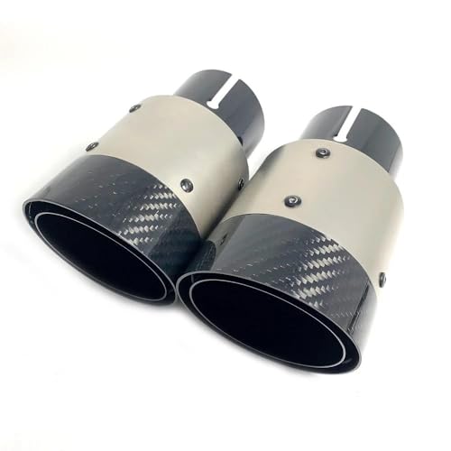Tubo de escape modificado negro con punta de carbono de 101mm para renovar la estética trasera 2