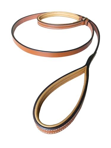 LEXNEL Real Leather Slip Leash for Dog - 5.5 ft Adjustable Thin Slip Leads for Dog with Soft Handle...
