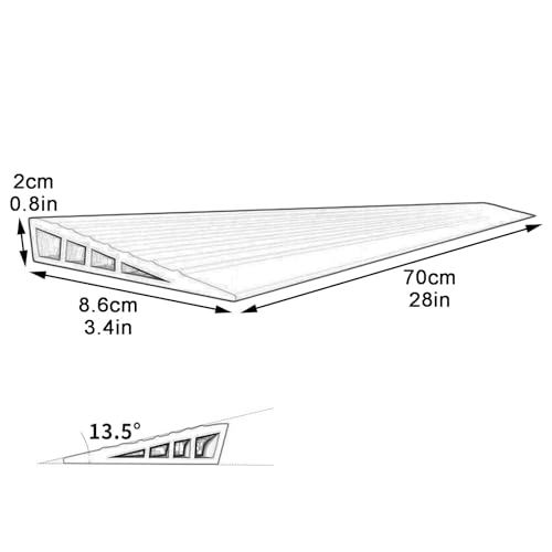 Rampa para silla de ruedas, altura ajustable de 0,6 a 1 pulgada, capacidad de 1102 lb, para umbrales, patinetes, baldosas, entradas y bordillos (gris, 70 x 8,6 x 2 cm) miniatura 6