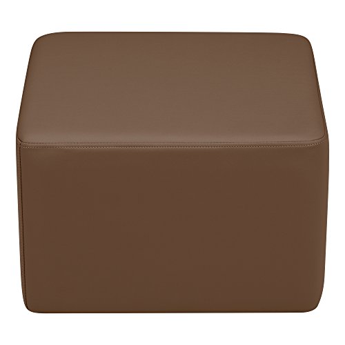 Image of Sprogs 12 inch H Structured Cube Stool -Flexible Modular Collaborative Soft Seating for Office, Home, Lounge and School Classrooms with Durable Frame -Chocolate