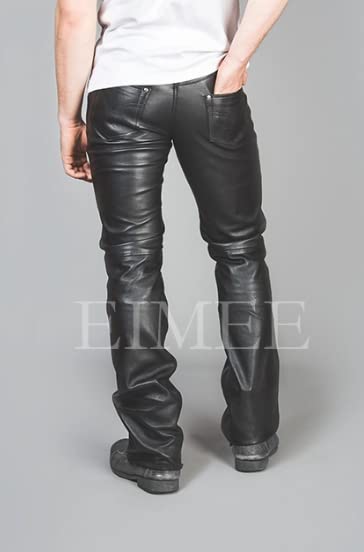 Handmade Black Leather Pants for Men Real Leather Leggings for Men TRIS3