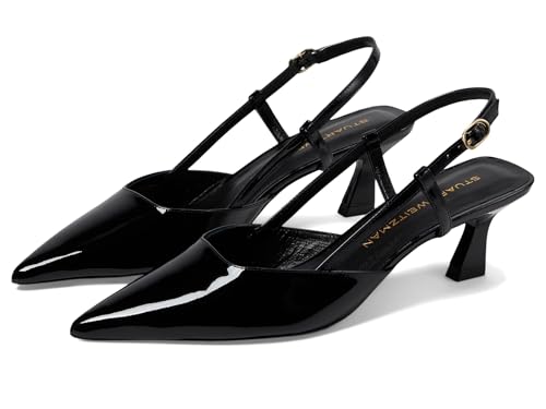 Stuart Weitzman Womens Vinnie 50 Slingback Black 8 Medium