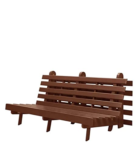 Image of Sheesham Wood 3 Seater Sofa Cum Bed for Living Room Solid Wooden Sofa Bed Furniture for Home Office (Walnut)