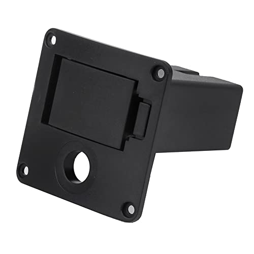 POENVFPO Guitar Battery Box,Portable PU Leather 9V Battery Cover Holder Case for Electric Guitar Bass Pickup (bayonet)