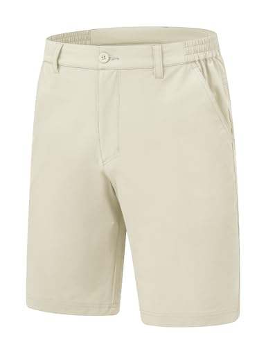 Image of TBMPOY Men's Golf Shorts Lightweight 5 Pockets Casual Dress Stretch Elastic Waist Quick Dry Flat Front Travel Shorts
