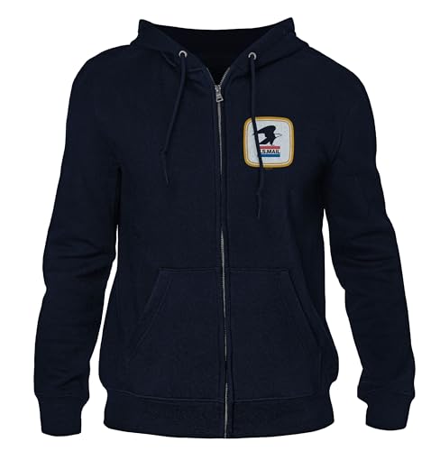 Tee Luv Mens U.S. Mail USPS Zip Up Hoodie - Postal Service Full Zip Sweatshirt Navy Blue L