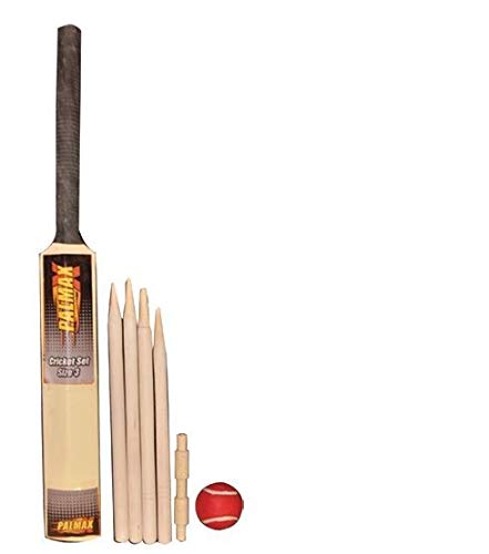 PalmaxCricket Set with Bat, Ball and Wickets Size 3 - Wooden