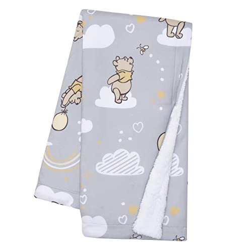 Image of Lambs & Ivy Hunny Bear Pooh Baby Blanket - Gray, Animals, Disney, Bear