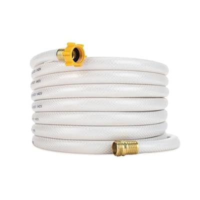 Camco TastePURE 25-Ft Water Hose - RV Drinking Water Hose Contains No Lead, No BPA & No Phthalate - Features Diamond-Hatch Reinforced PVC Design - 5/8” Inside Diameter, Made in the USA (22783)