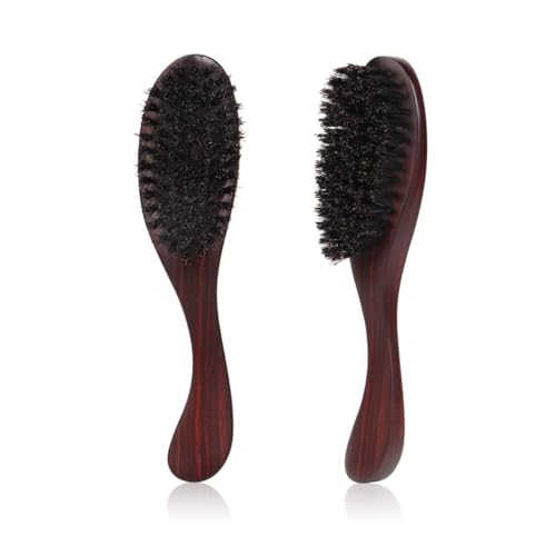 S-shaped Beard Brush for Men, Boar Bristle Natural Comb Hair Mustache Shaving Brush Facial Hair Brush for Men To Tame and Soften Your Facial Hair