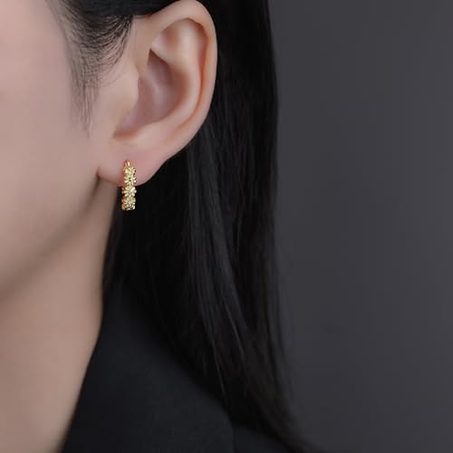 Sluynz SSE512 Solid 925 Sterling Silver Daisy Flower Hoop Earrings thumb #1