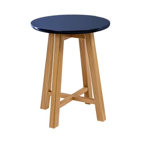 POSNORD Table Basse Ronde Bleu Foncé 35 cm – Plateau Verni en MDF avec Pieds en Bois de Hêtre, Design Scandinave Idéale pour Salon