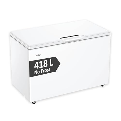 Haier Gefriertruhe groß I 418 L Tiefkühltruhe, Innenbeleuchtung, Schnell-Gefrierfunktion &...
