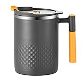 Générique Tasse à café thermique,tasse à café thermique de voyage, Tasses à isolantes double couche de 450 ml, Tasse à de voyage en acier inoxydable pour le lait, l'eau glacée, les jus, le, le th