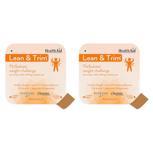 Image of HealthAid Lean & Trim ThiSolves Supplement for Men & Women | Supports Metabolism & Active Lifestyle | Sugar Free | Mixed Berry Flavor | 30 Oral Strips(Packof 2)