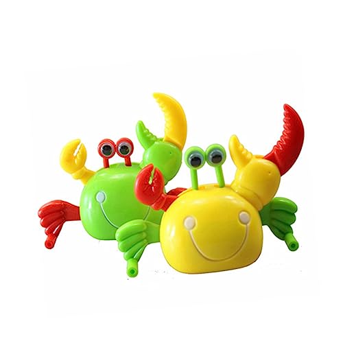 WHAMVOX 4Pcs Wind Up Crab for Funny Clockwork Crabs Red Green Yellow Interactive Play for Present for Baskets and Spring Parties