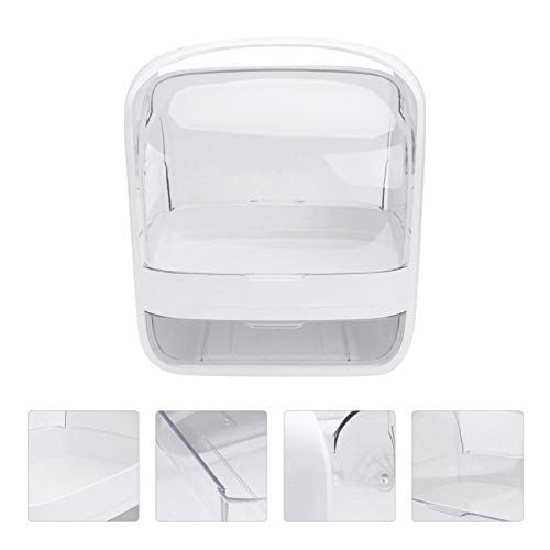 Organizador de maquiagem Cabilock com alça sem poeira, caixa de armazenamento de cosméticos para bat