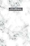  Journal Marmor Design Weiß: 120 Seiten I Punktraster (Dotted) I A5 I Notizbuch I Bullet Journal Marmor I Tagebuch I Composition Notebook