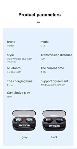 GUANGE M-U8 TWS 9D Graves Pesados Fone De Ouvido Redução de Ruído, Bluetooth Fones De Ouvido Estéreo