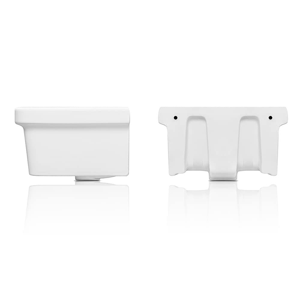 Pilozzo lavatoio da parete 46x38 cm, in ceramica bianca lucida resistente agli acidi, ideale per ambienti esterni ed interni (46 x 38 x 24 cm)
