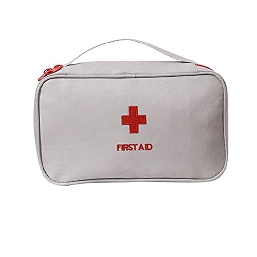 Första hjälpen-kit första hjälpen-kit, första hjälpen-kit, bil medicinsk första hjälpen-kit, vattentät utomhusresväska, livräddningskit, tom väska (färg: Vit)