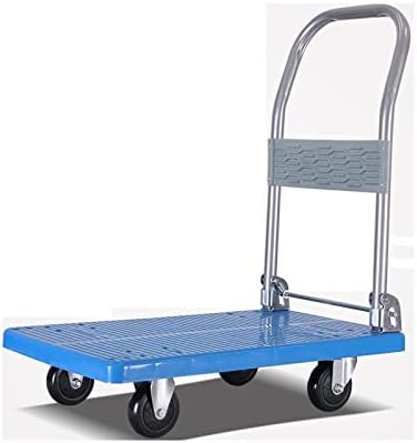 Heavy Duty Foldable Flatbed Cart - 360° Swivel Wheels, Silent Design for Effortless Shopping & Luggage Transport, Durable 72x46 cm Moving Trolley for Easy Mobility