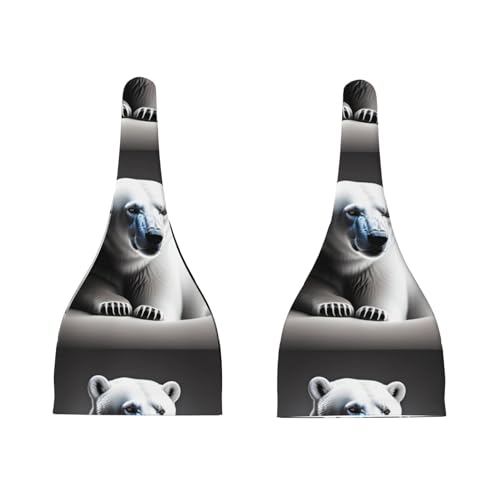 Baby Beanie Portrait of a Polar Bear Knotted Hat - Soft, Warm, Comfortable, Headwear for Newborns, 0-6 Months Black3