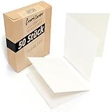 Japun - 50er Set blanko Falt-Karten - Klapp-Karten zum gestalten, beschriften...