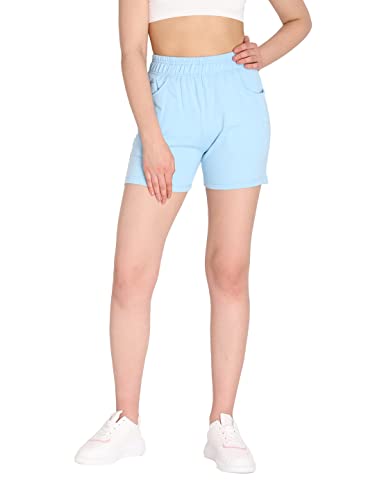 Image of CHKOKKO Women's Regular Cotton Regular Fit Plain Shorts for Women