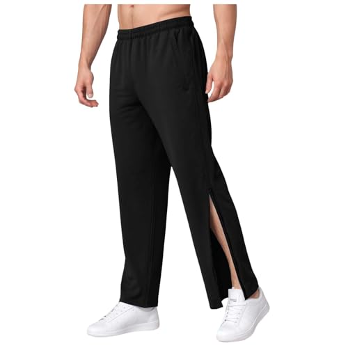 Generisch Herren Reha Hose Lang Sporthose mit Durchgehendem Reissverschluss Trainingshose Locker Lässig Jogginghose Abreißhose Seitlich Zu öffnen mit Tasche Breite Sporthose mit 2 Seitlichem Generisch Herren Reha Hose Lang Sporthose mit Durchgehendem Reissverschluss Trainingshose Locker Lässig Jogginghose Abreißhose Seitlich Zu öffnen mit Tasche Breite Sporthose mit 2 Seitlichem