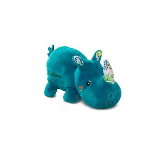 LILLIPUTIENS - Mini Personnage Marius Le rhinocéros - Peluche en Tissu Douce et Mignonne pour Enfants - Stimule la motricité Fine et l’Imagination - Jouet éducatif collectionnable dès 2 Ans - 83136