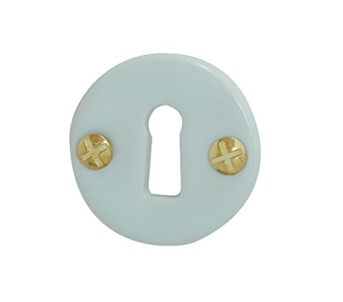Rosace de fonction porcelaine Blanc trou serrure
