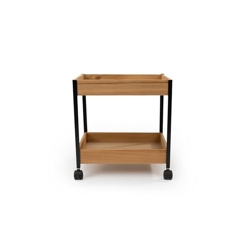 LIN HOME XZ-22229 Carrito de Almacenamiento de Madera y Metal Multiuso 35x25x95cm con 4 Estantes - Mueble Auxiliar para Almacenaje Ideal para Baño, Cocina, Salón - imagen 7