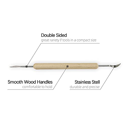 Augernis Pottery Sculpting Tools 32PCS Ceramic Clay Carving Tools Set for Crafts Polymer Clay Club,Dotting,Modeling,Shaping Trimming,Hobbyists,Artists