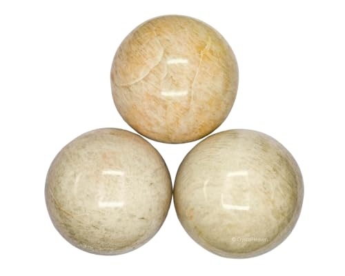 Image of Certified Cream Moonstone Crystal Ball for Meditation - Premium Crystal Vastu Items for Home and Feng Shui Items for Good Luck - Ideal for Pooja Supplies and Spiritual Practices (3 inch Inch)