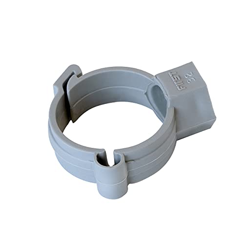 First Plast CNM32G Colliers avec vis et Chevilles pour Tubes Ronds Ø 32 mm. Couleur : Gris