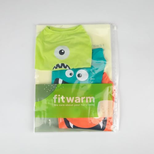 Fitwarm FWMONSTERSHIRTS_M_B1419 3 Pack Monster Dog Shirt, Lightweight Funny Dog Tshirt thumb #5