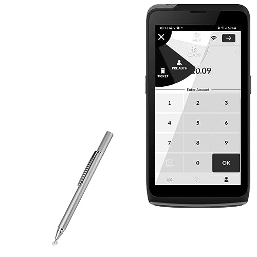 BoxWave Stylus Pen Compatible with Dejavoo P5 Handheld/PIN PAD Wireless Android - FineTouch Capacitive Stylus, Super Precise Stylus Pen - Metallic Silver