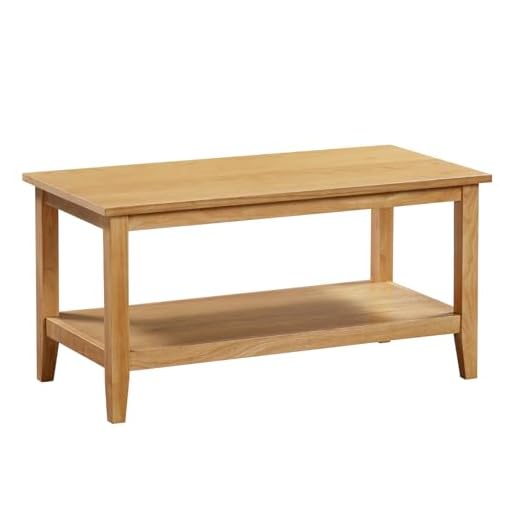 Hallowood Furniture Aston Coffee Table with Shelf, Rectangular Centre Living Room Tables, Wooden Light Oak TV Table with Storage, Ideal for Modern Dining, Lounge, Living Room Furniture